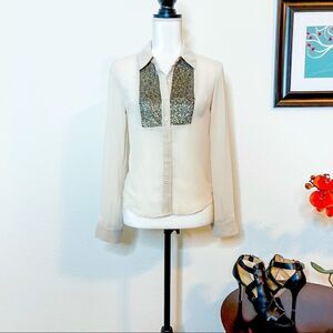 🍋 Blue Elephant • Button-Down Blouse w/Sequin Front